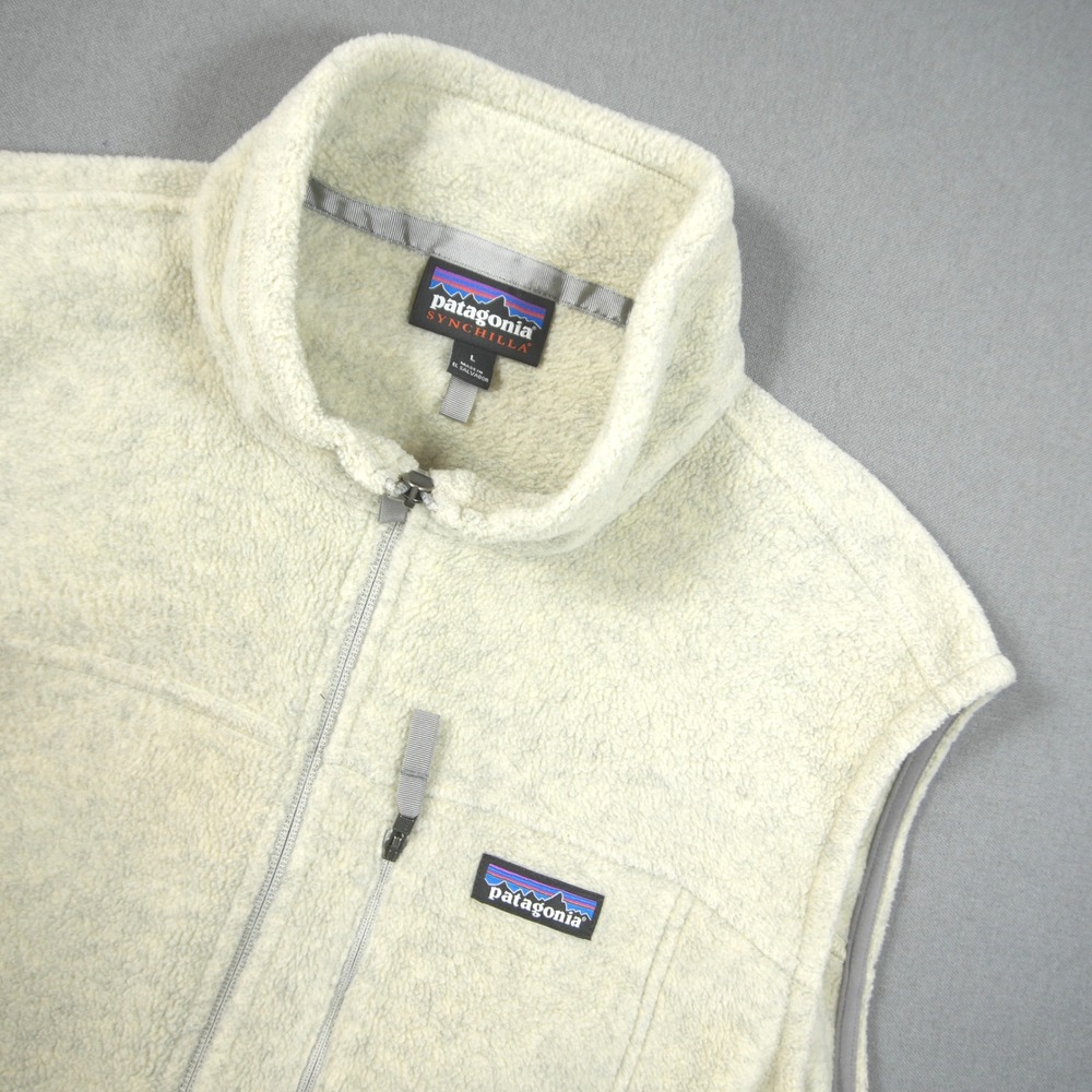 Patagonia Synchilla Zip Fleece Men Vest Sweater L Oat Outdoor Everyday Cabin